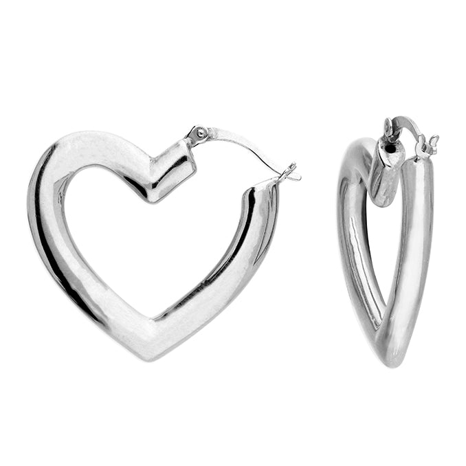 Amour Hinged Heart Hoops