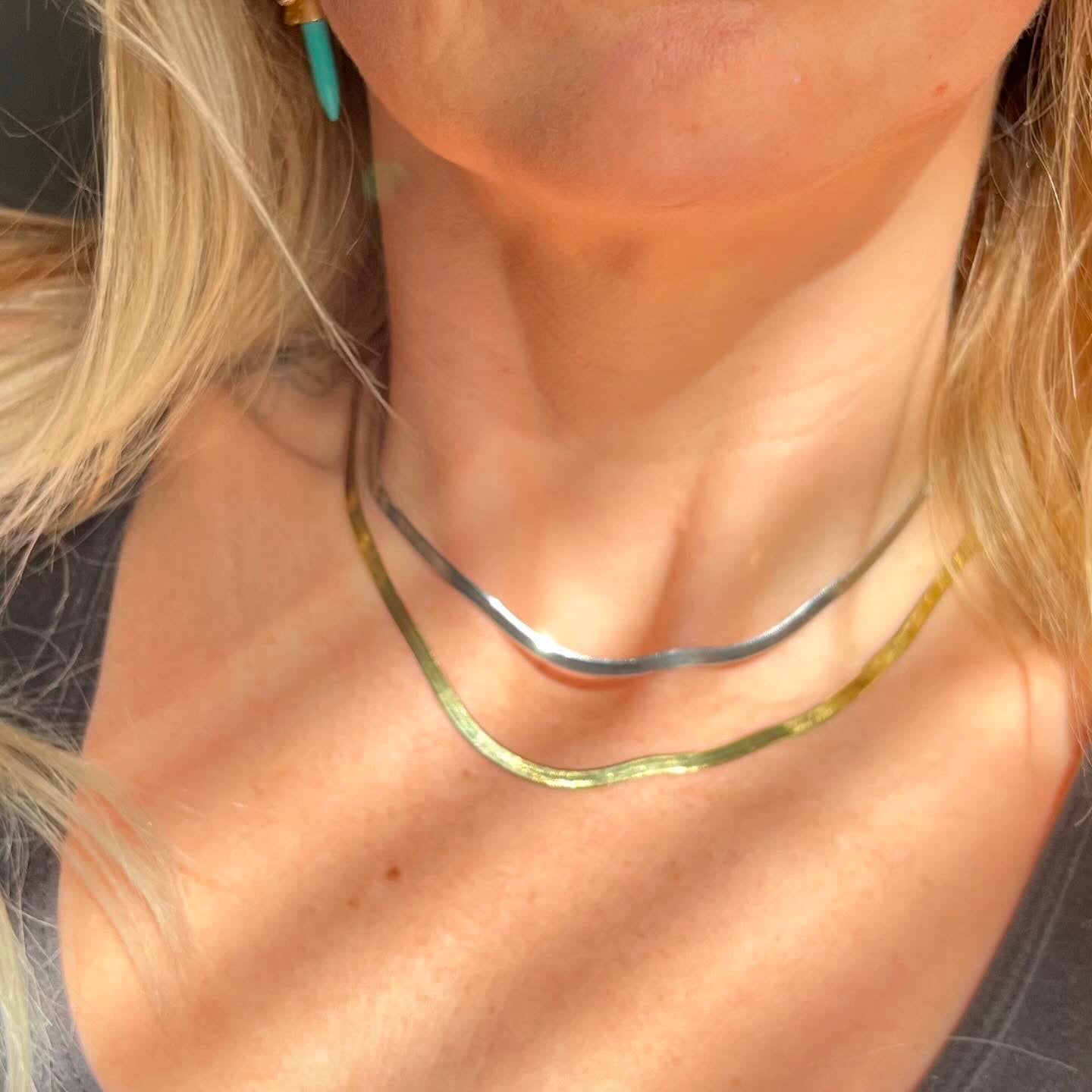 Gold Herringbone Necklace