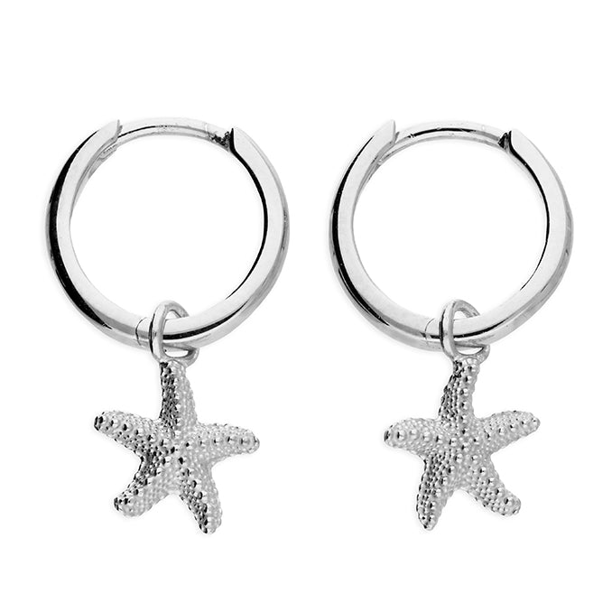 Starfish on Huggie Hoop  Earrings