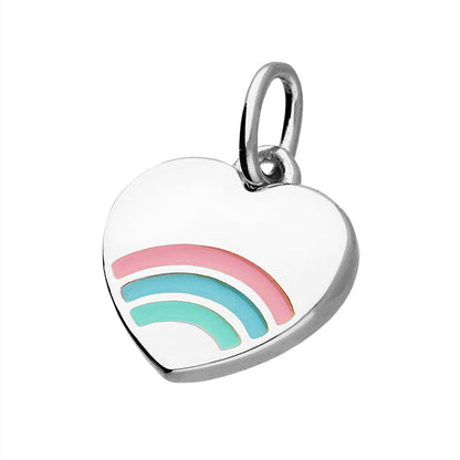 Heart with Enamel Rainbow Necklace