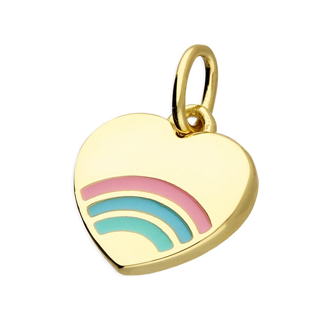 Heart with Enamel Rainbow Necklace