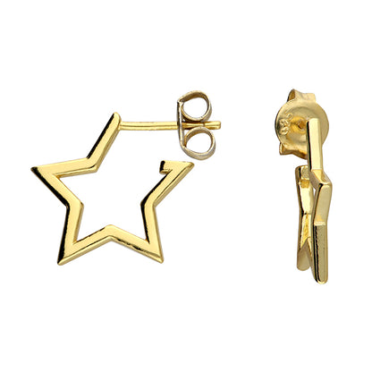 Open Star Stud Hoops