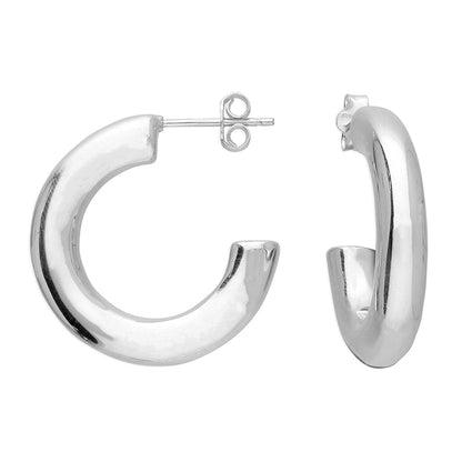 Chunky Circle Stud Hoop Earrings