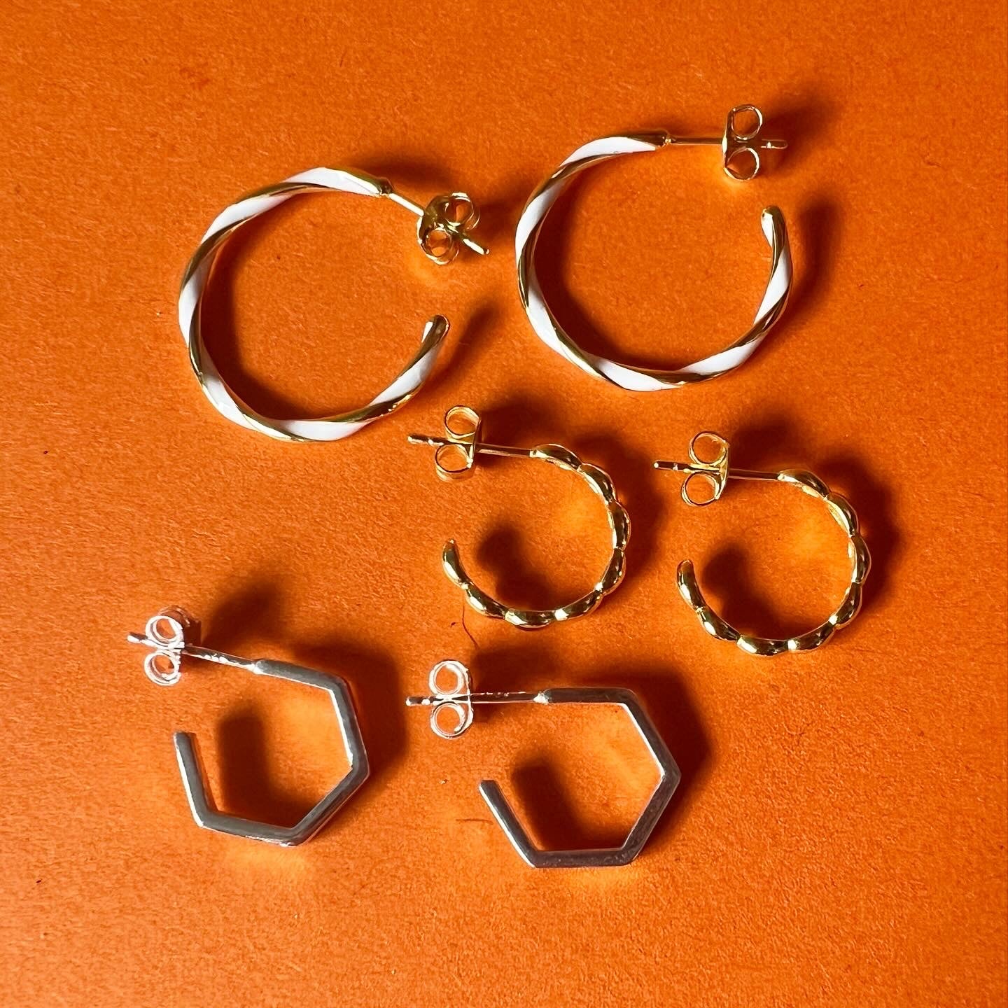 Pentagonal Stud Hoops