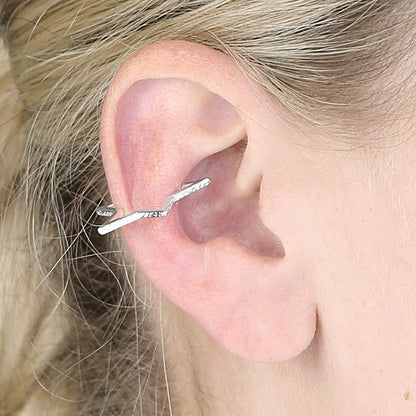 Textured Open Star Ear Cuff