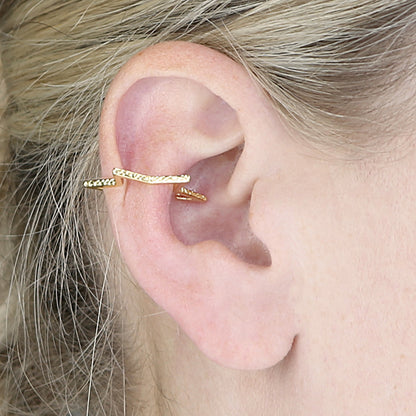 Textured Open Star Ear Cuff