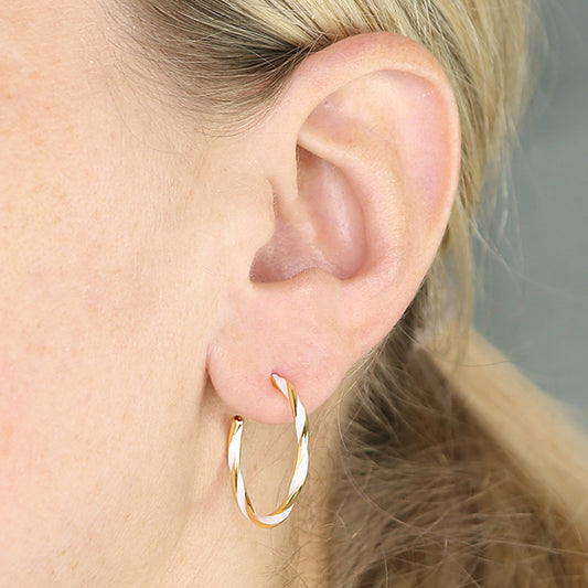 White Enamel Hoop earrings